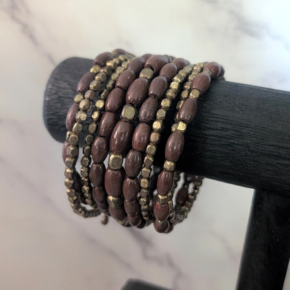 Vintage Wrap Bracelet Brownish/Reddish Tones